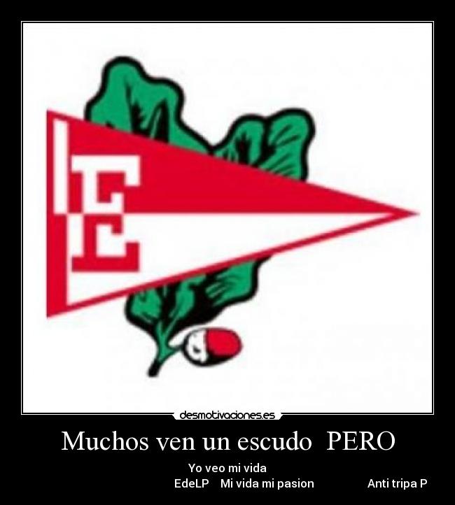 Muchos ven un escudo PERO - Yo veo mi vida
EdeLP Mi vida mi pasion Anti tripa P