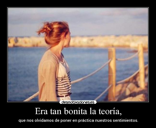 Era tan bonita la teoría, -