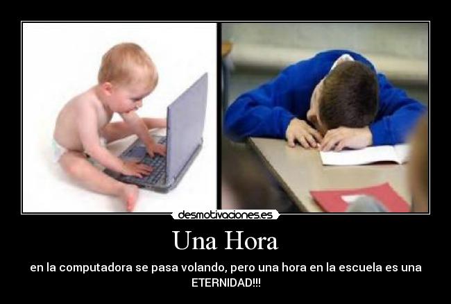 carteles nino computadora escuela desmotivaciones