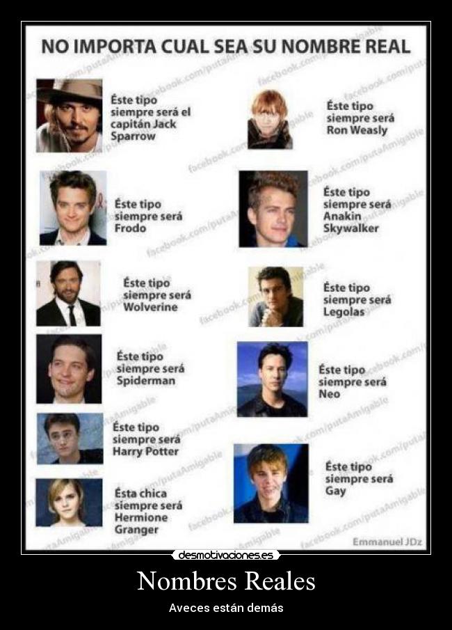 Nombres Reales - Aveces están demás