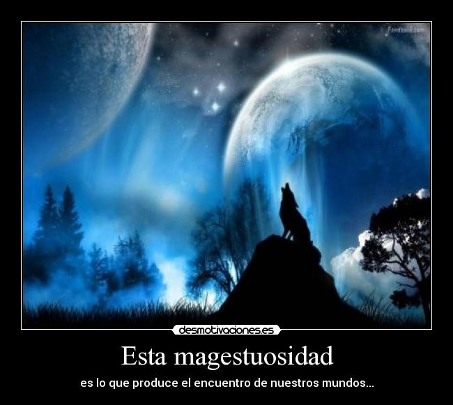 Esta magestuosidad - es lo que produce el encuentro de nuestros mundos...