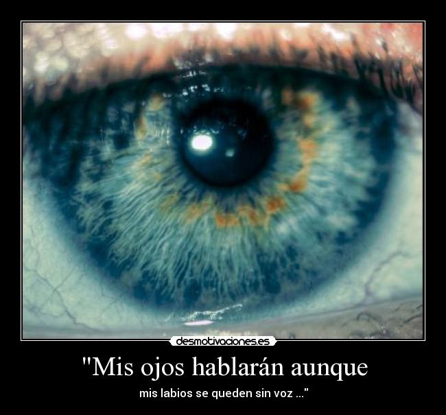 Mis ojos hablarán aunque - mis labios se queden sin voz ...