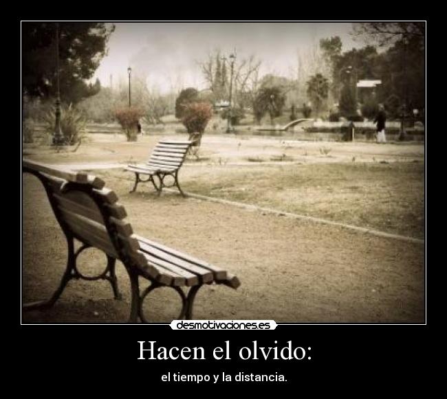 Hacen el olvido: - el tiempo y la distancia.