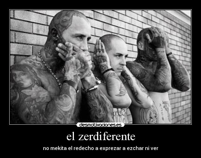 el zerdiferente - no mekita el redecho a exprezar a ezchar ni ver