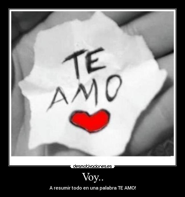 Voy.. - A resumir todo en una palabra TE AMO!