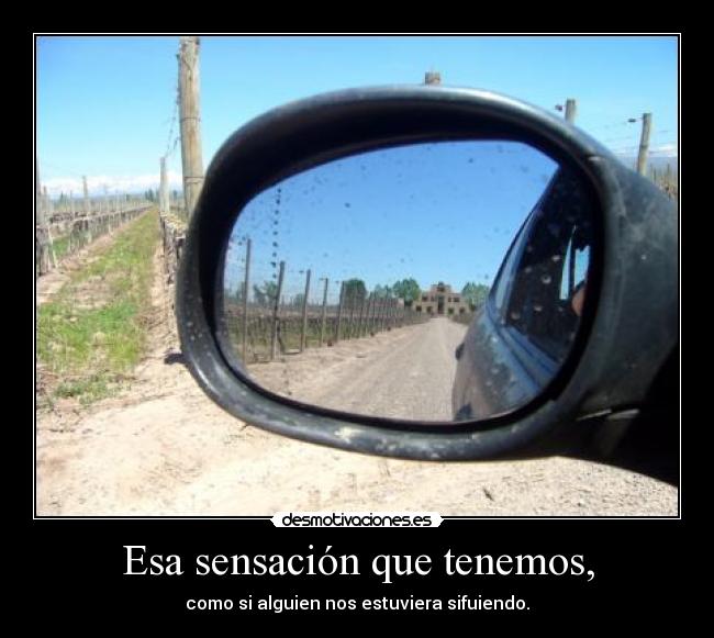 Esa sensación que tenemos, - como si alguien nos estuviera sifuiendo.