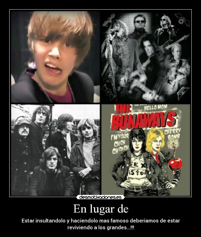 En lugar de - Estar insultandolo y haciendolo mas famoso deberiamos de estar
reviviendo a los grandes...!!!