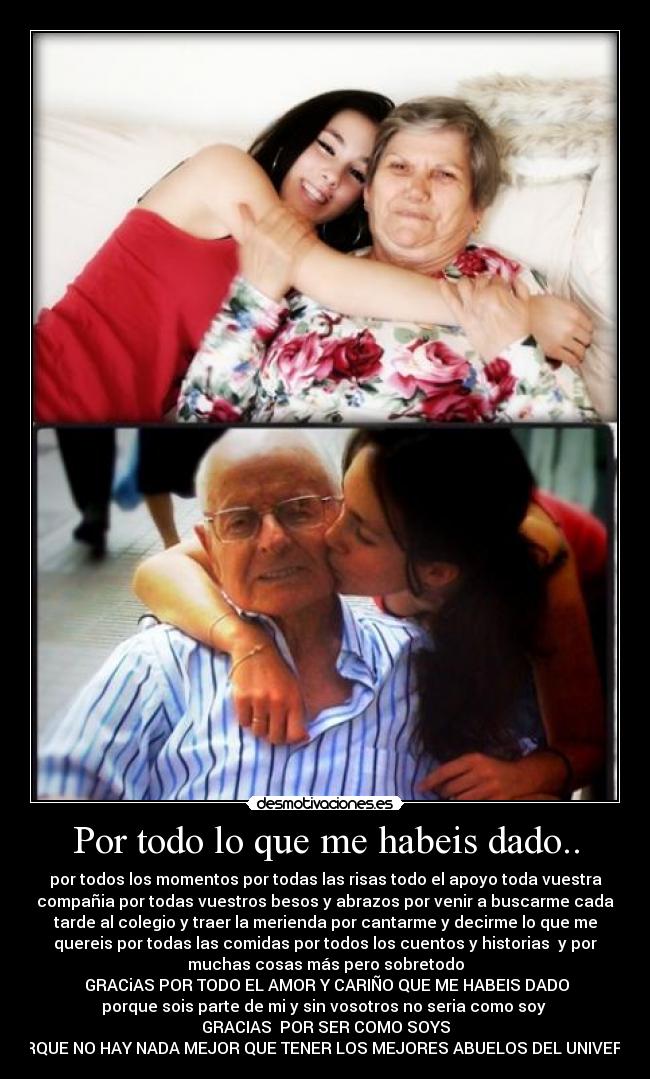 Por todo lo que me habeis dado.. -