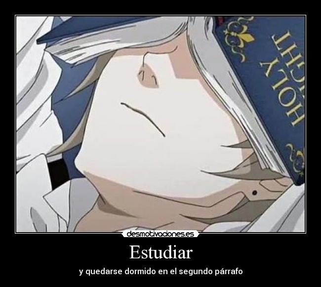 Estudiar - y quedarse dormido en el segundo párrafo