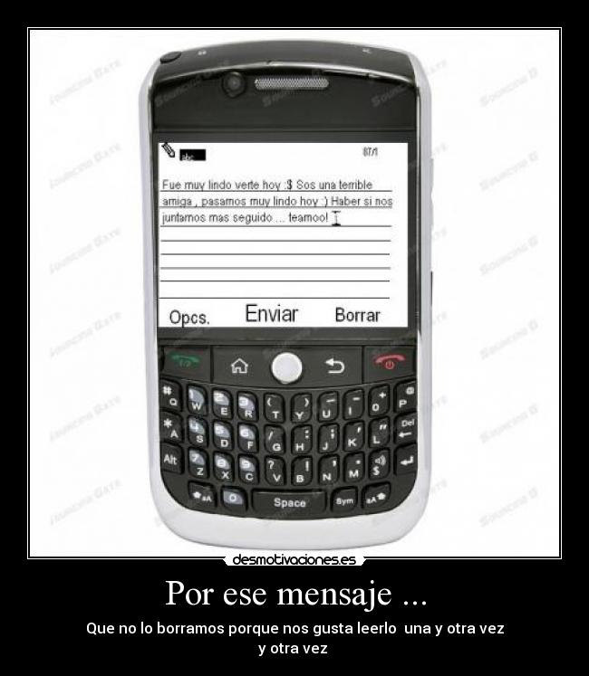 Por ese mensaje ... -