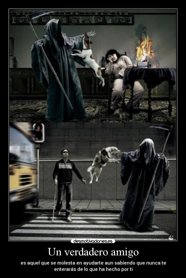 Un verdadero amigo - es aquel que se molesta en ayudarte aun sabiendo que nunca te
enterarás de lo que ha hecho por ti