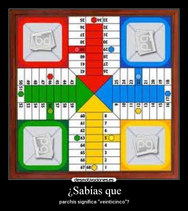¿Sabías que - parchís significa veinticinco?