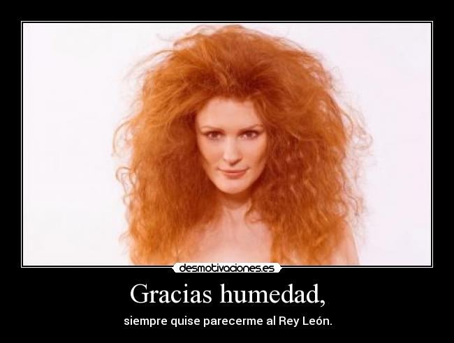 Gracias humedad, - siempre quise parecerme al Rey León.
