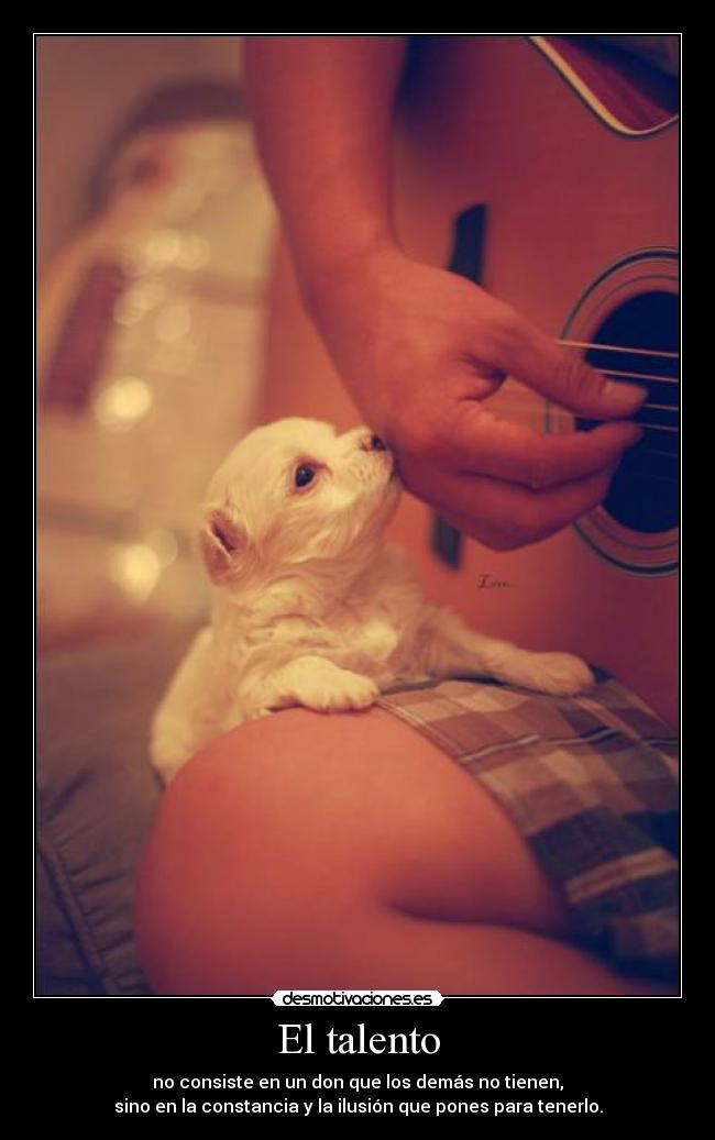 El talento - no consiste en un don que los demás no tienen,
sino en la constancia y la ilusión que pones para tenerlo.