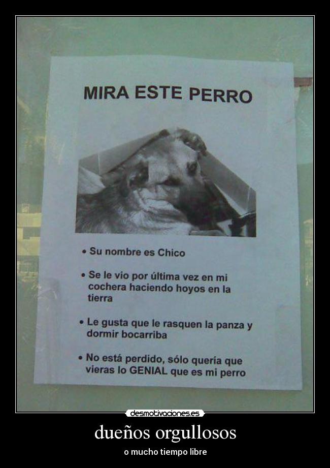 dueños orgullosos - o mucho tiempo libre