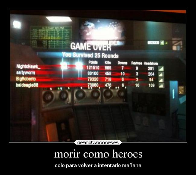 morir como heroes - 