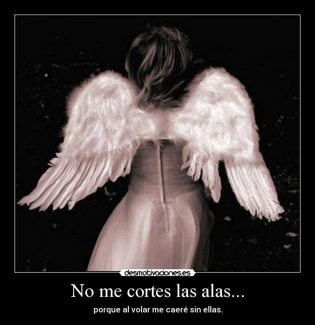 No me cortes las alas... - porque al volar me caeré sin ellas.