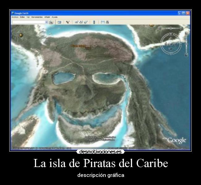 La isla de Piratas del Caribe - descripción gráfica