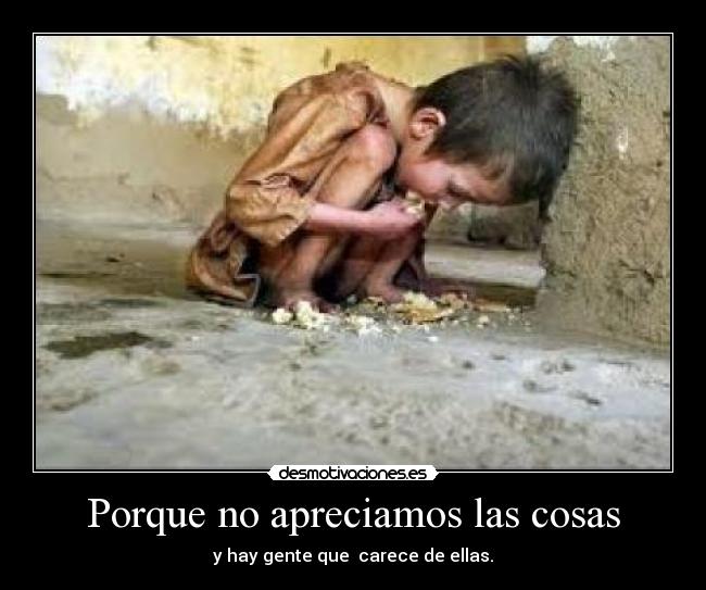 Porque no apreciamos las cosas -
