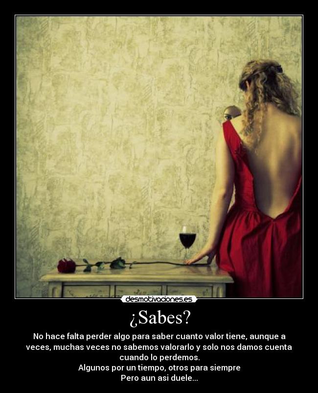 ¿Sabes? -