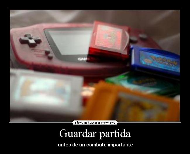 Guardar partida - antes de un combate importante