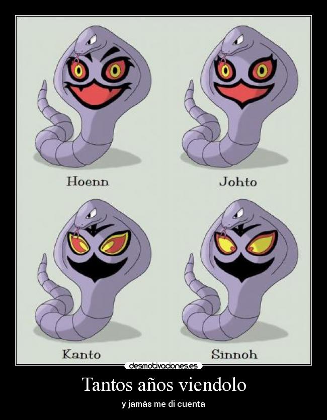 carteles ignacx harukaze pokemon arbok diferente cada region omfg desmotivaciones