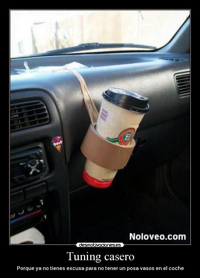 Tuning casero - Porque ya no tienes excusa para no tener un posa vasos en el coche