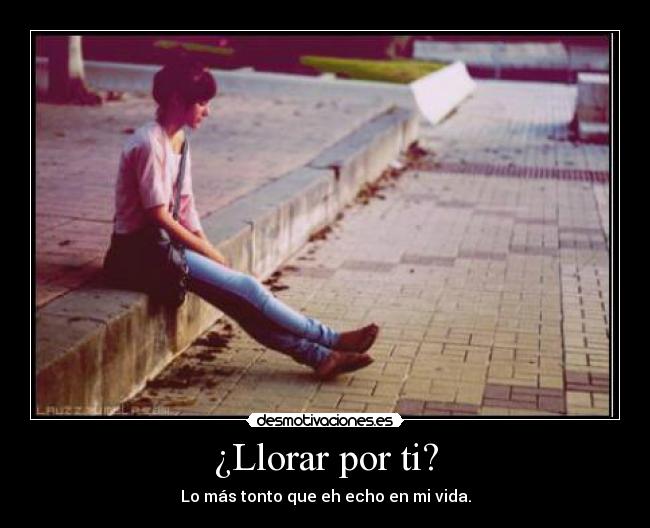 ¿Llorar por ti? - Lo más tonto que eh echo en mi vida.