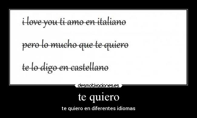 te quiero - te quiero en diferentes idiomas