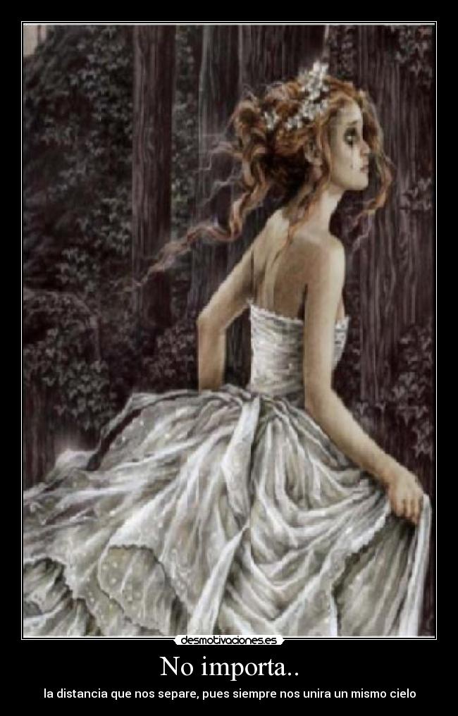 No importa.. - la distancia que nos separe, pues siempre nos unira un mismo cielo