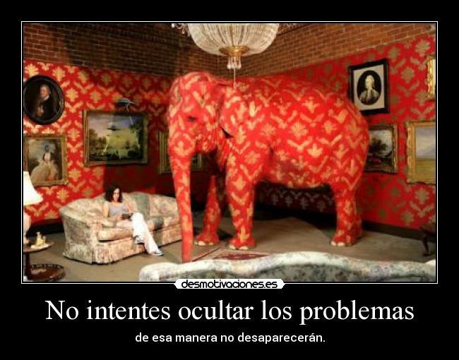 No intentes ocultar los problemas - 