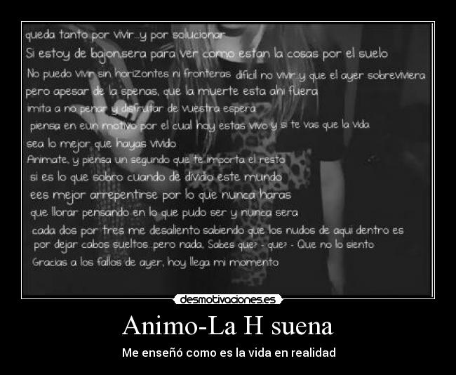 Animo-La H suena - Me enseñó como es la vida en realidad
