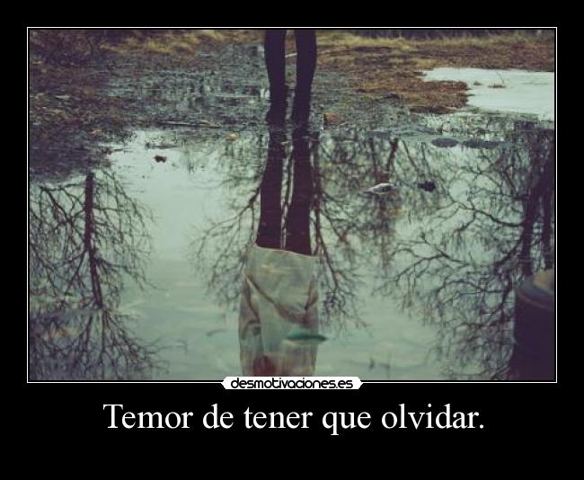 Temor de tener que olvidar. - 