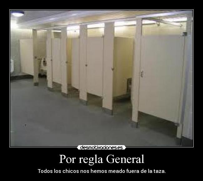 Por regla General - Todos los chicos nos hemos meado fuera de la taza.