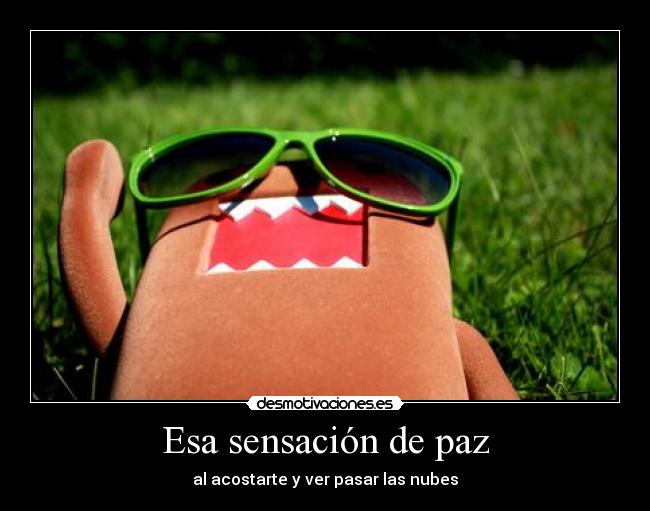 Esa sensación de paz - al acostarte y ver pasar las nubes