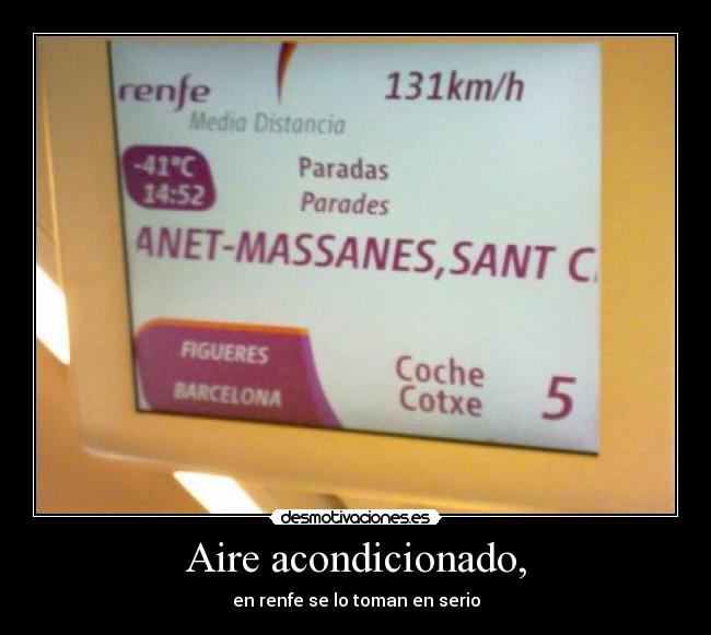 Aire acondicionado, - en renfe se lo toman en serio