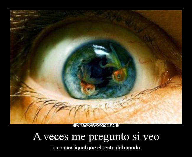 A veces me pregunto si veo - las cosas igual que el resto del mundo.