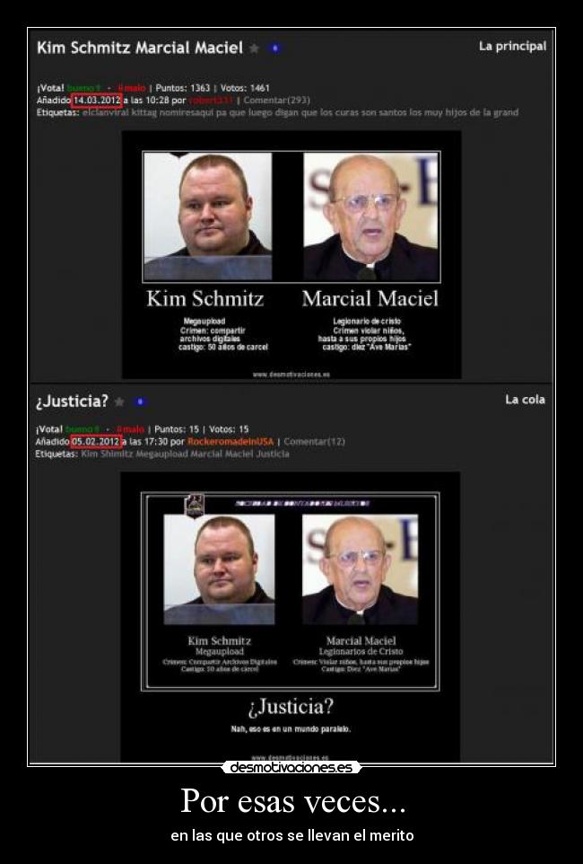 Por esas veces... - en las que otros se llevan el merito