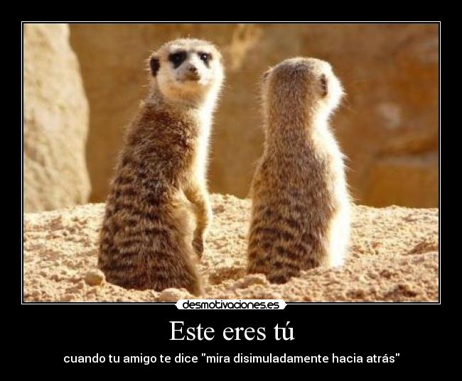 Este eres tú - cuando tu amigo te dice mira disimuladamente hacia atrás