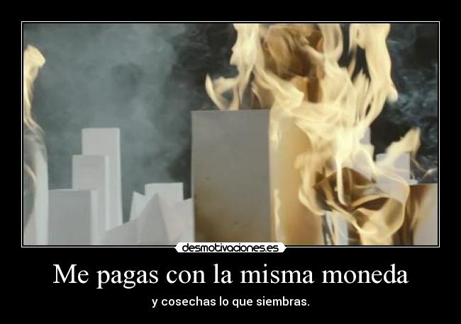 Me pagas con la misma moneda -