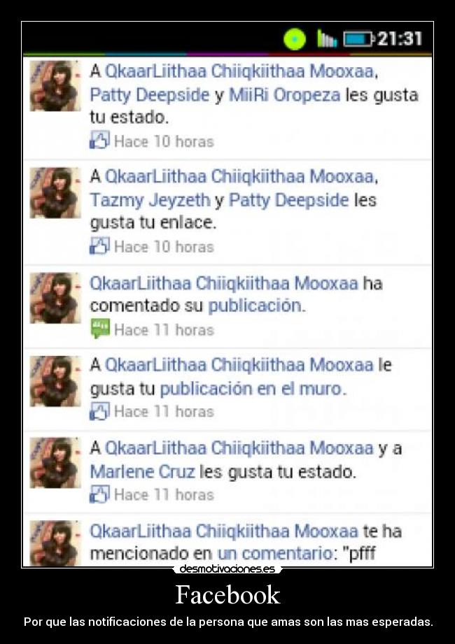 Facebook - Por que las notificaciones de la persona que amas son las mas esperadas.