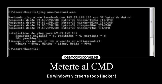 carteles meterte cmd windows creerte todo hacker desmotivaciones