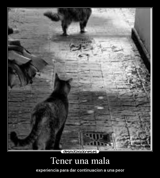 Tener una mala - experiencia para dar continuacion a una peor