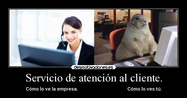 Servicio de atención al cliente. - Cómo lo ve la empresa.                                           Cómo lo ves tú.