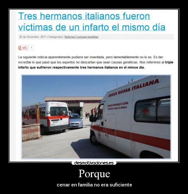 Porque - cenar en familia no era suficiente