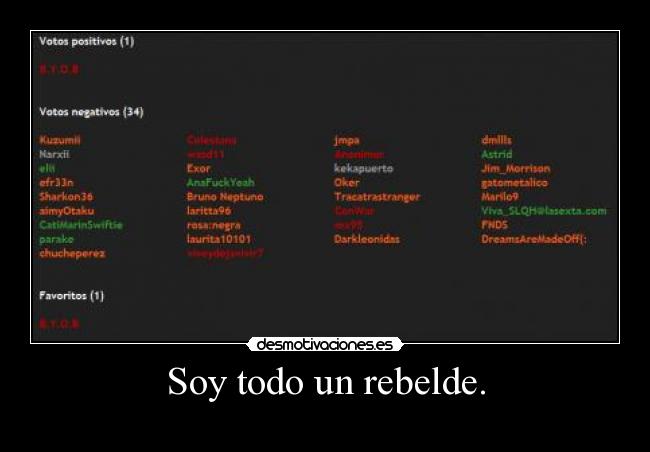 Soy todo un rebelde. -