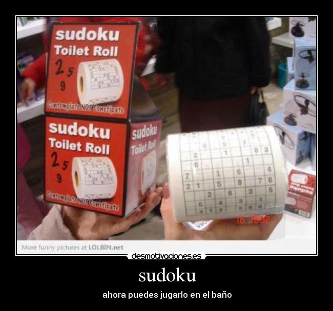 sudoku - ahora puedes jugarlo en el baño
