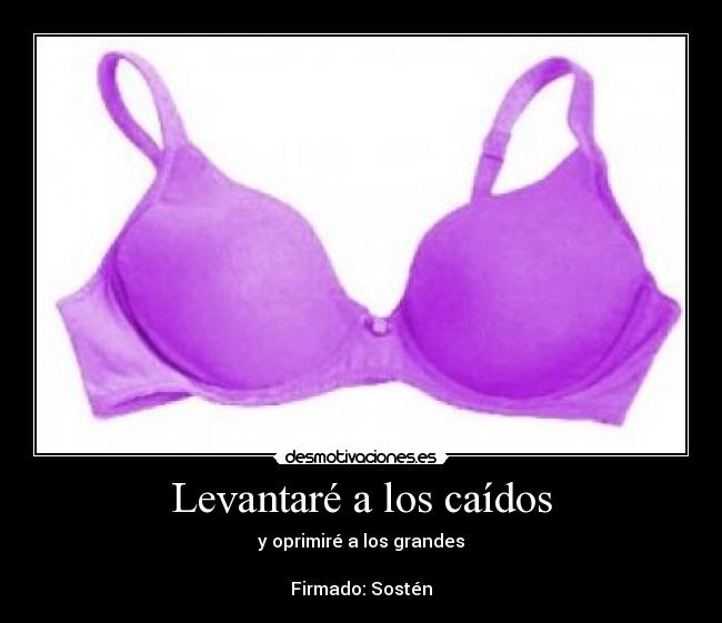 Levantaré a los caídos - y oprimiré a los grandes

Firmado: Sostén