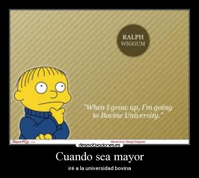 Cuando sea mayor - iré a la universidad bovina