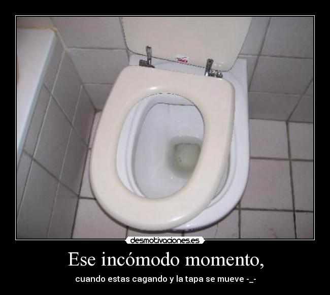 Ese incómodo momento, - cuando estas cagando y la tapa se mueve -_-